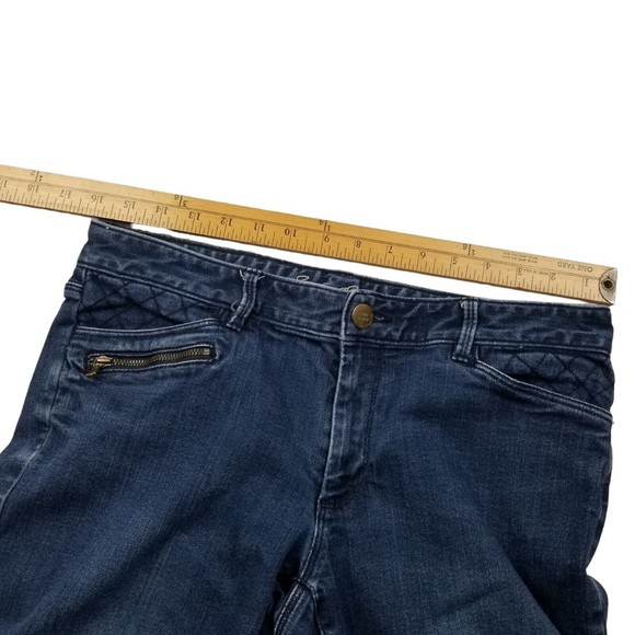 Eddie Bauer Women Sz 6 Jeans Dark Blue Modern Skinny Leg Pockets Zippers W32 L32 - Picture 9 of 12